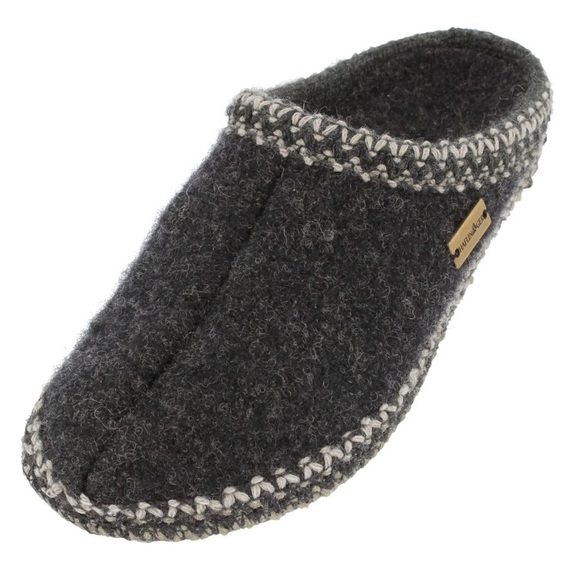 Haflinger Shoes - HAFLINGER Alaska AS Unisex Classic Slippers Charcoal 38EU Women's 7